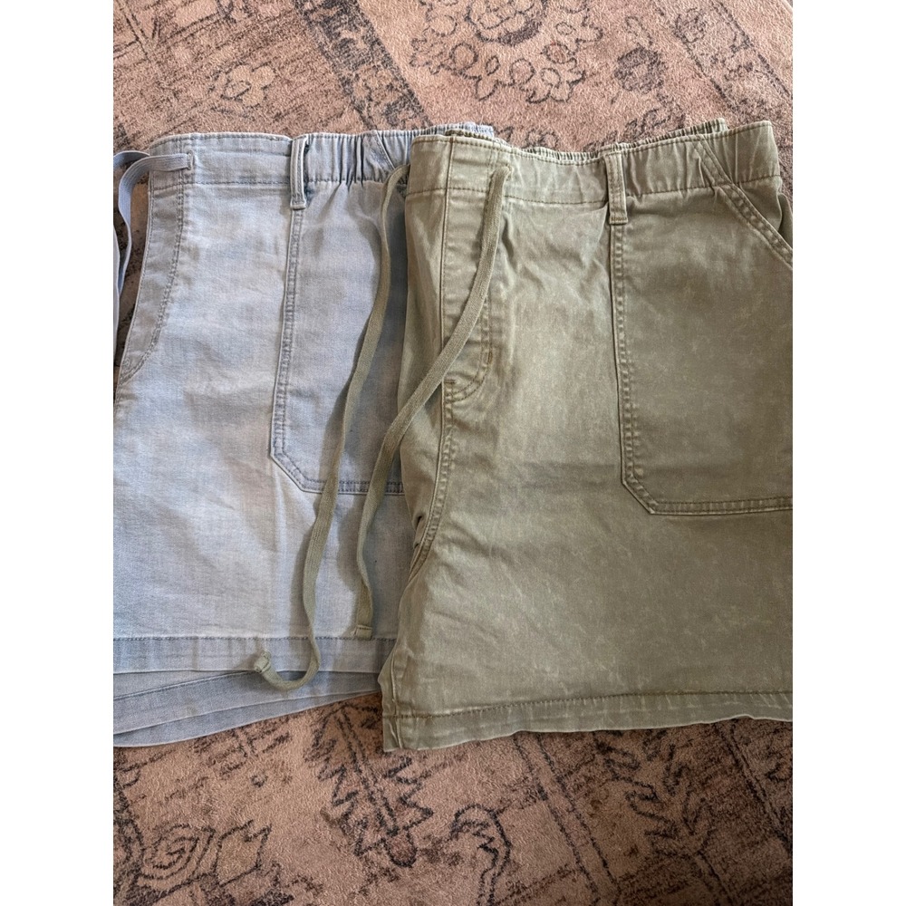 Terra & Sky Womens Plus Size 2X 20W-22W Pull On Utility Shorts Bundle 2 Pairs